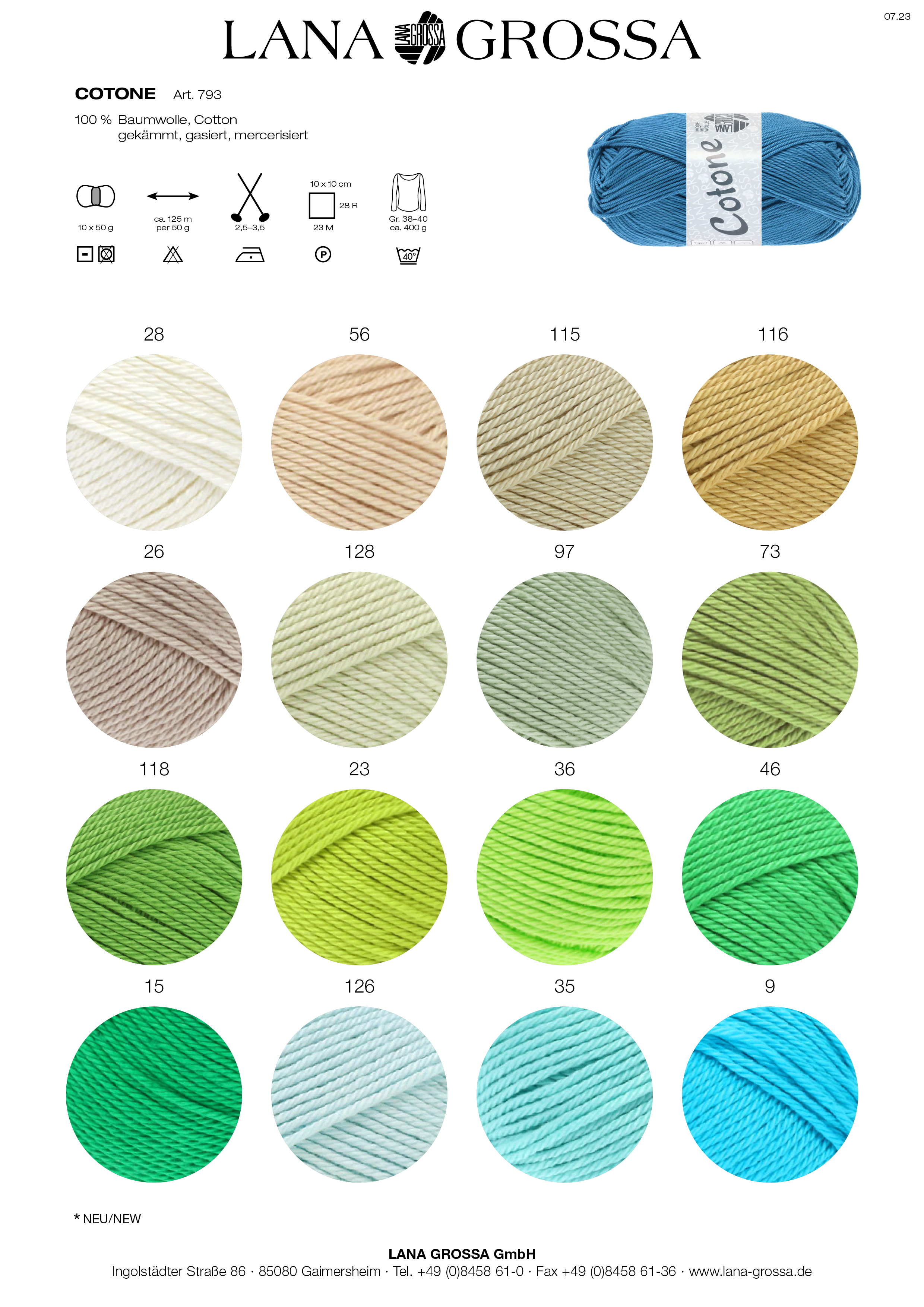 Artikelbild 3 des Artikels “Lana Grossa Cotone uni “