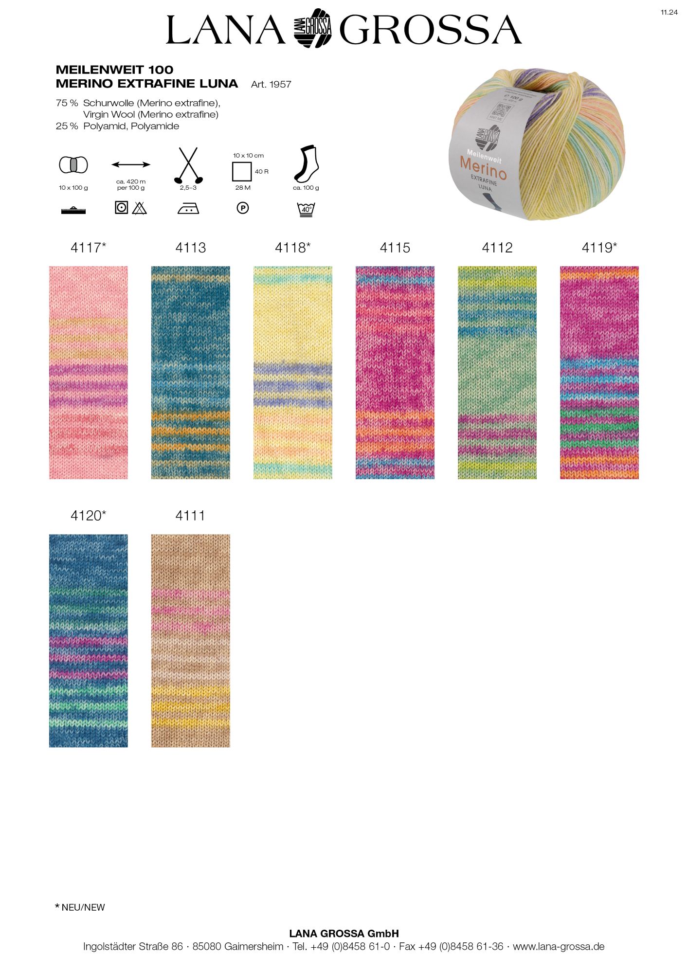 Artikelbild 3 des Artikels “MEILENWEIT 100g Merino Extrafine Luna “