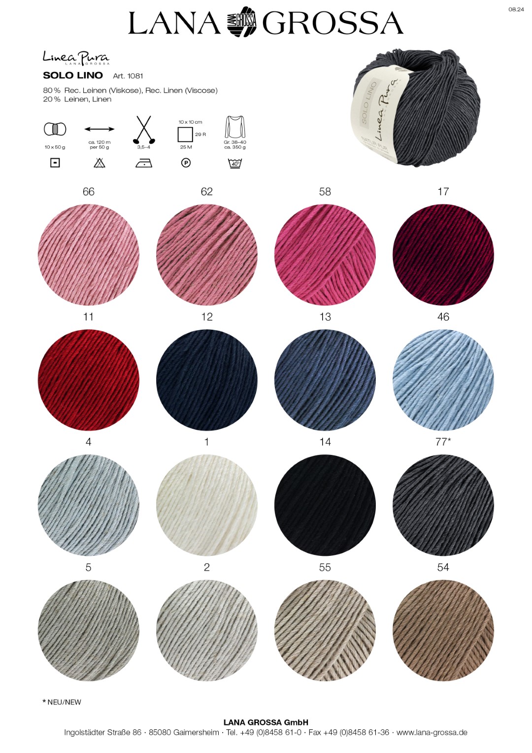 Artikelbild 3 des Artikels “Lana Grossa Solo Lino (Linea Pura) “