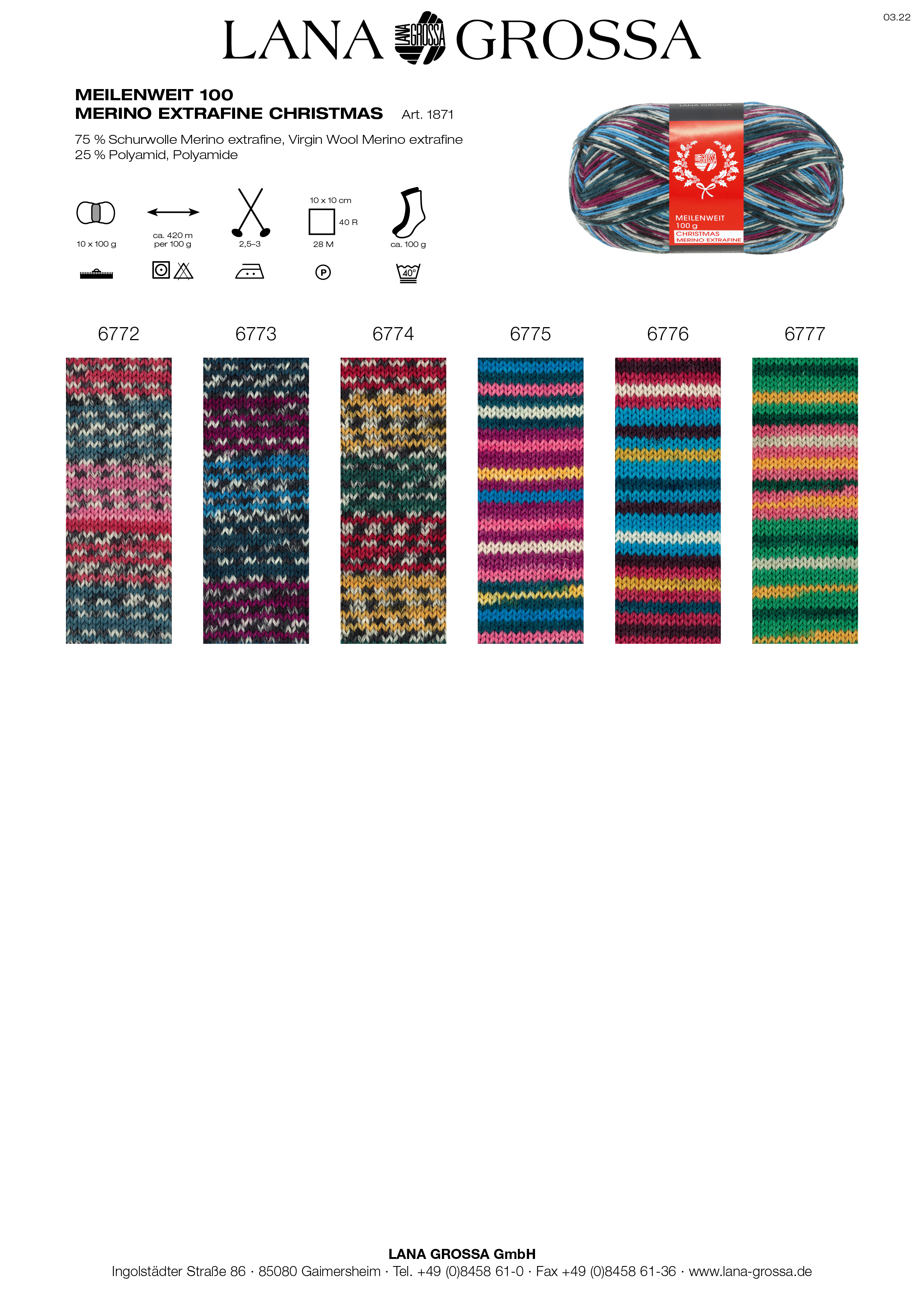Artikelbild 3 des Artikels “MEILENWEIT Merino 4-fach 100g CHRISTMAS “