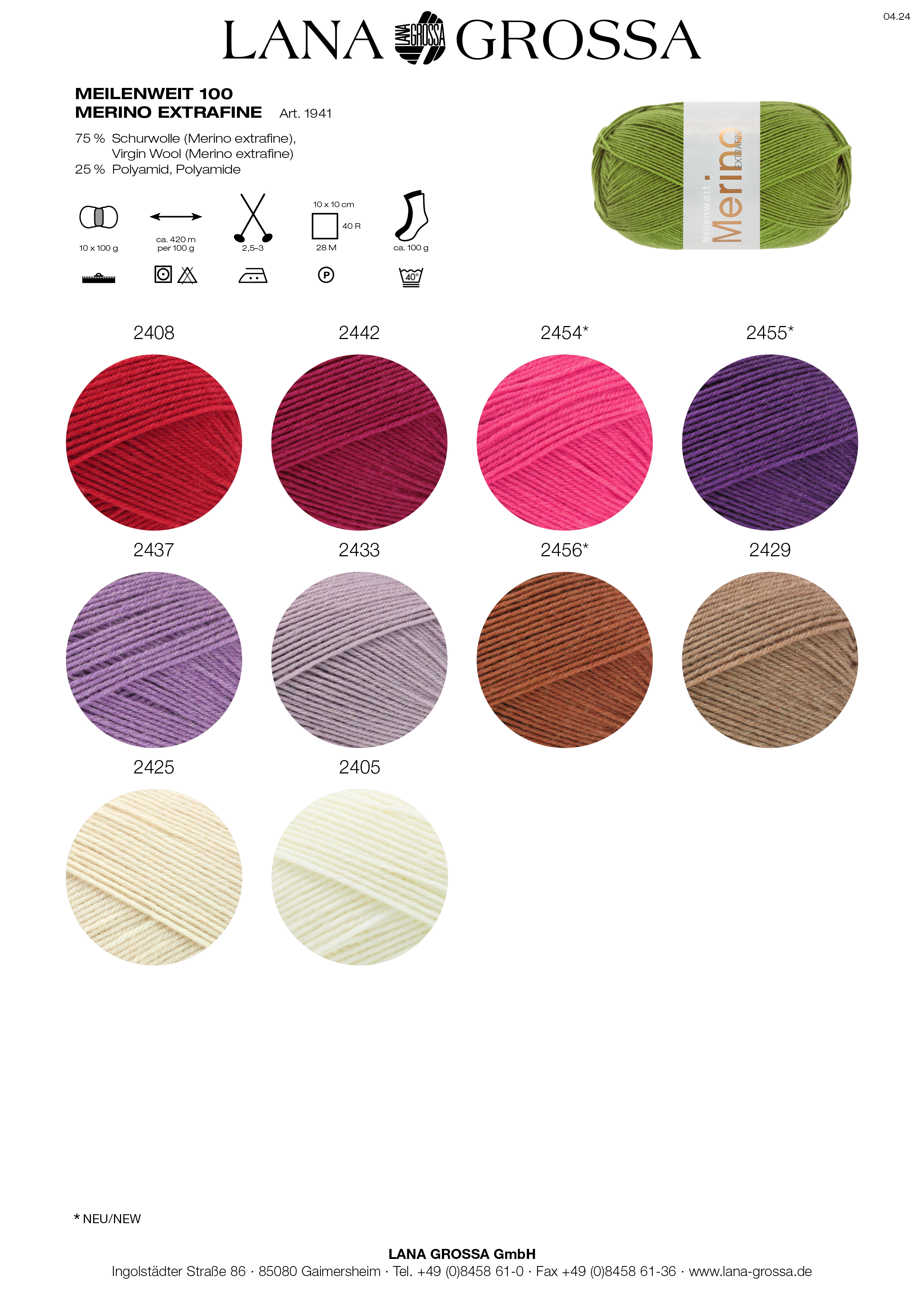 Artikelbild 3 des Artikels “MEILENWEIT 100g Merino Extrafine uni “