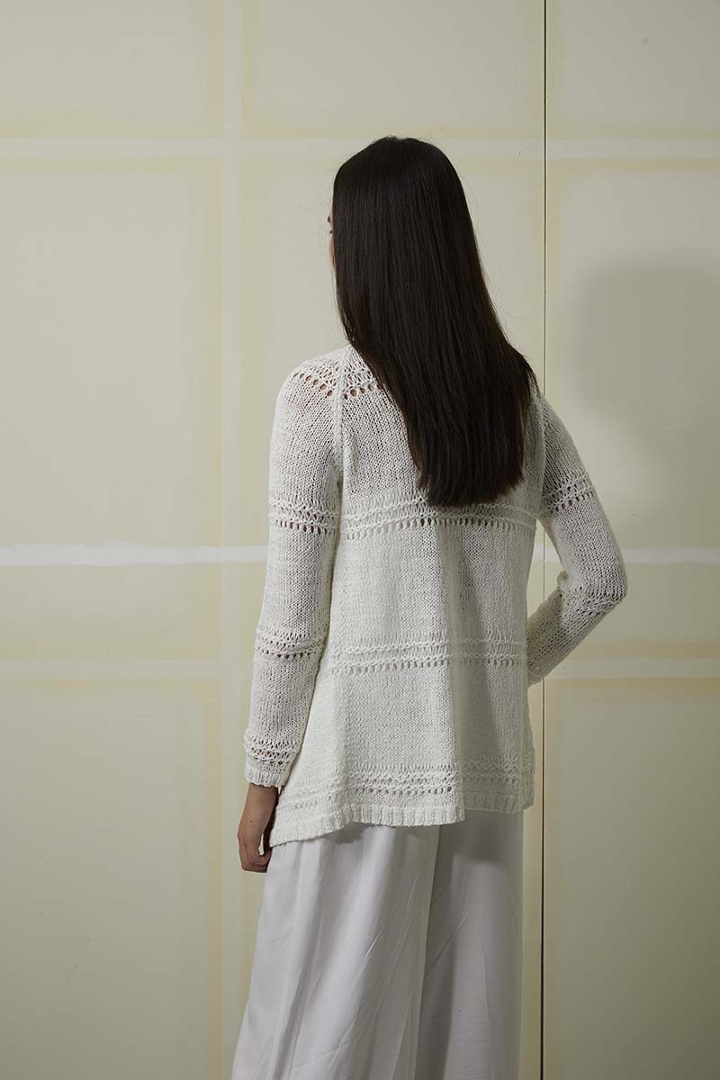 Artikelbild 3 des Artikels “Jacke mit Lochmuster aus Lino 784.0094 - Offwhite | L (600g)“