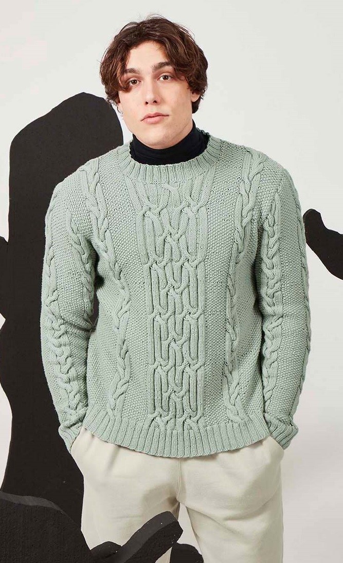 Artikelbild 4 des Artikels “Herrenpullover mit Zopfmuster aus Merino 120 “