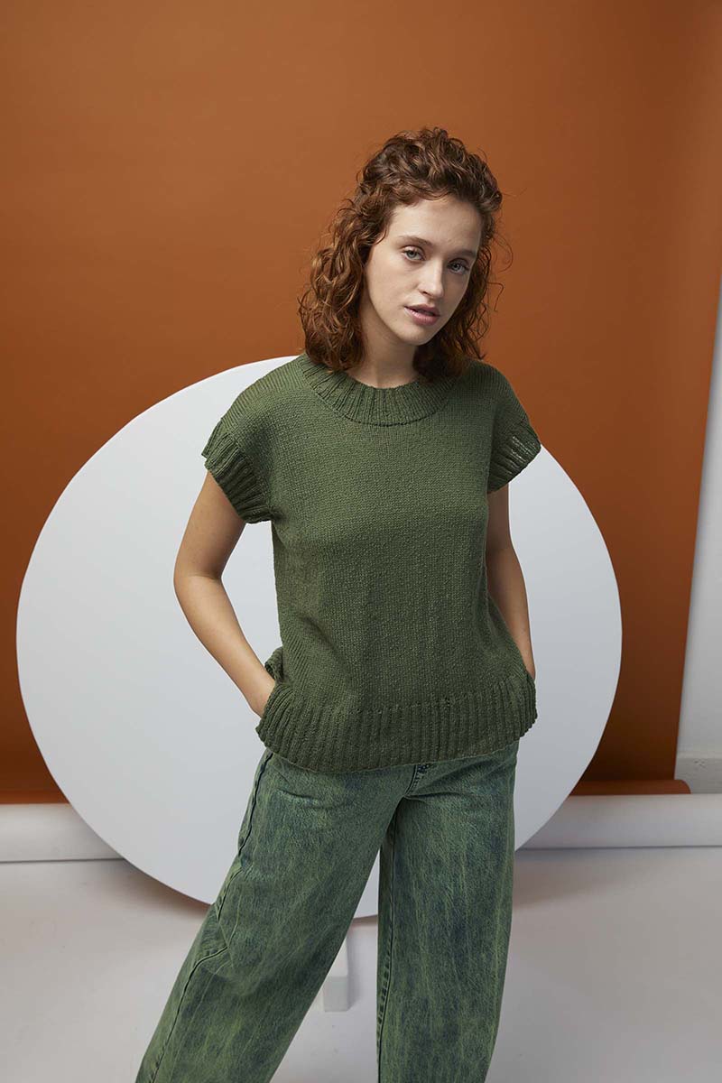 Artikelbild 4 des Artikels “Kurzarmpullover Top Down Saya aus Noёlle 1134.0098 - Olive | L (175g)“