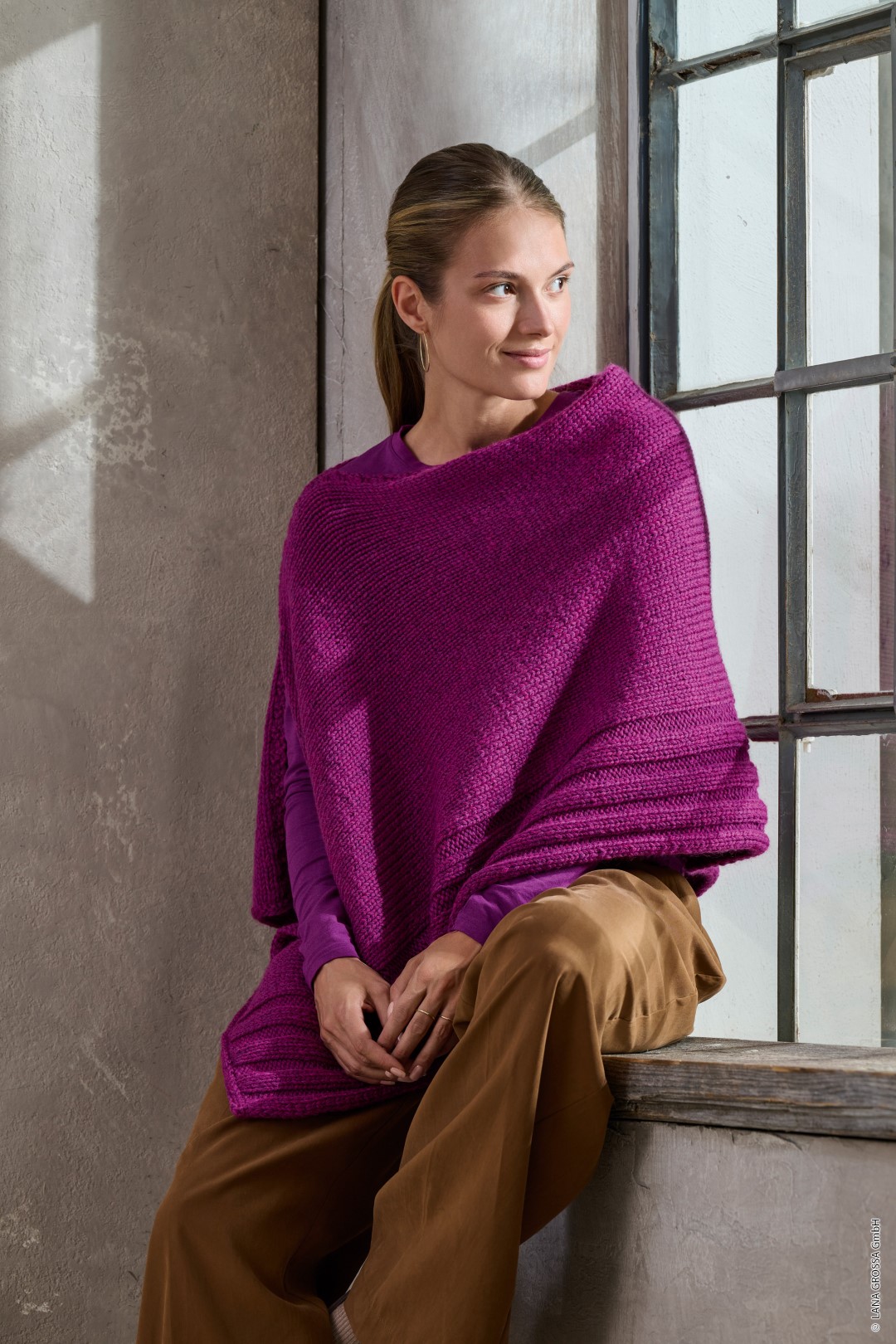 Artikelbild 4 des Artikels “Poncho Mit Rippenmuster aus Cool Merino Big “