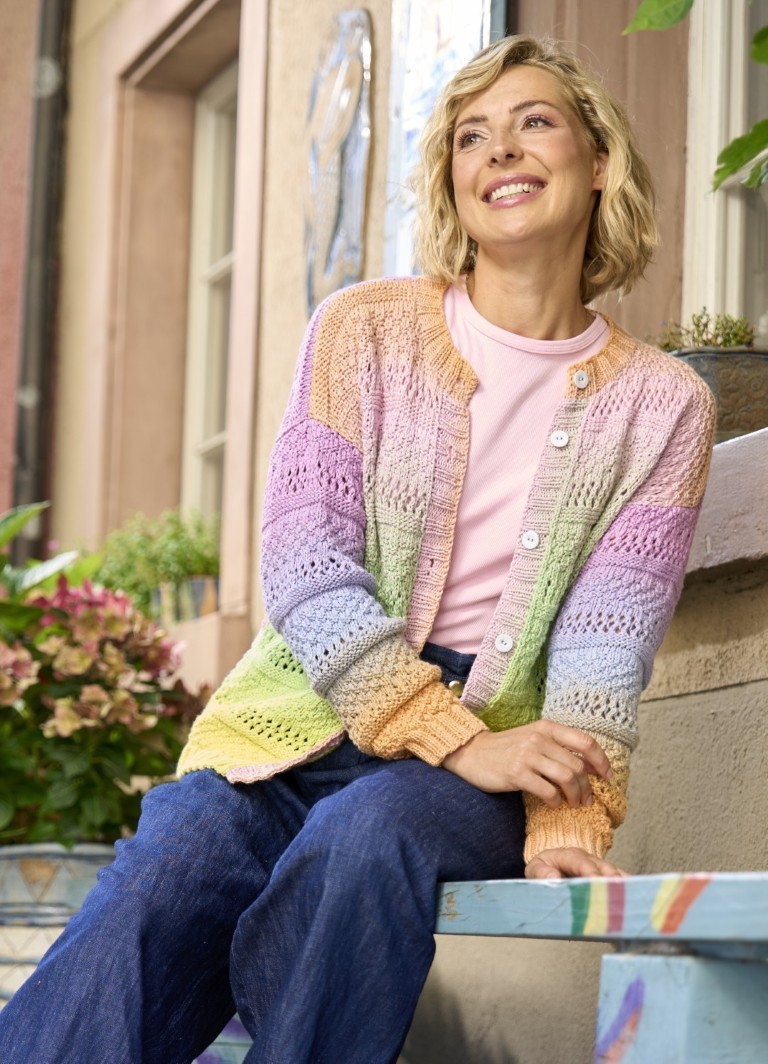 Artikelbild 4 des Artikels “Cardigan mit Mustermix aus Pro Lana 1-2-3 Ideen “