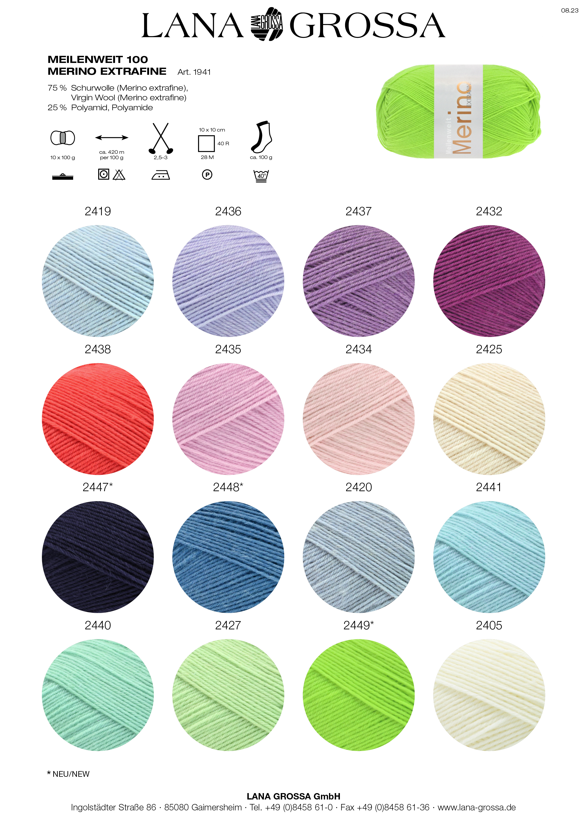 Artikelbild 4 des Artikels “MEILENWEIT 100g Merino Extrafine uni “