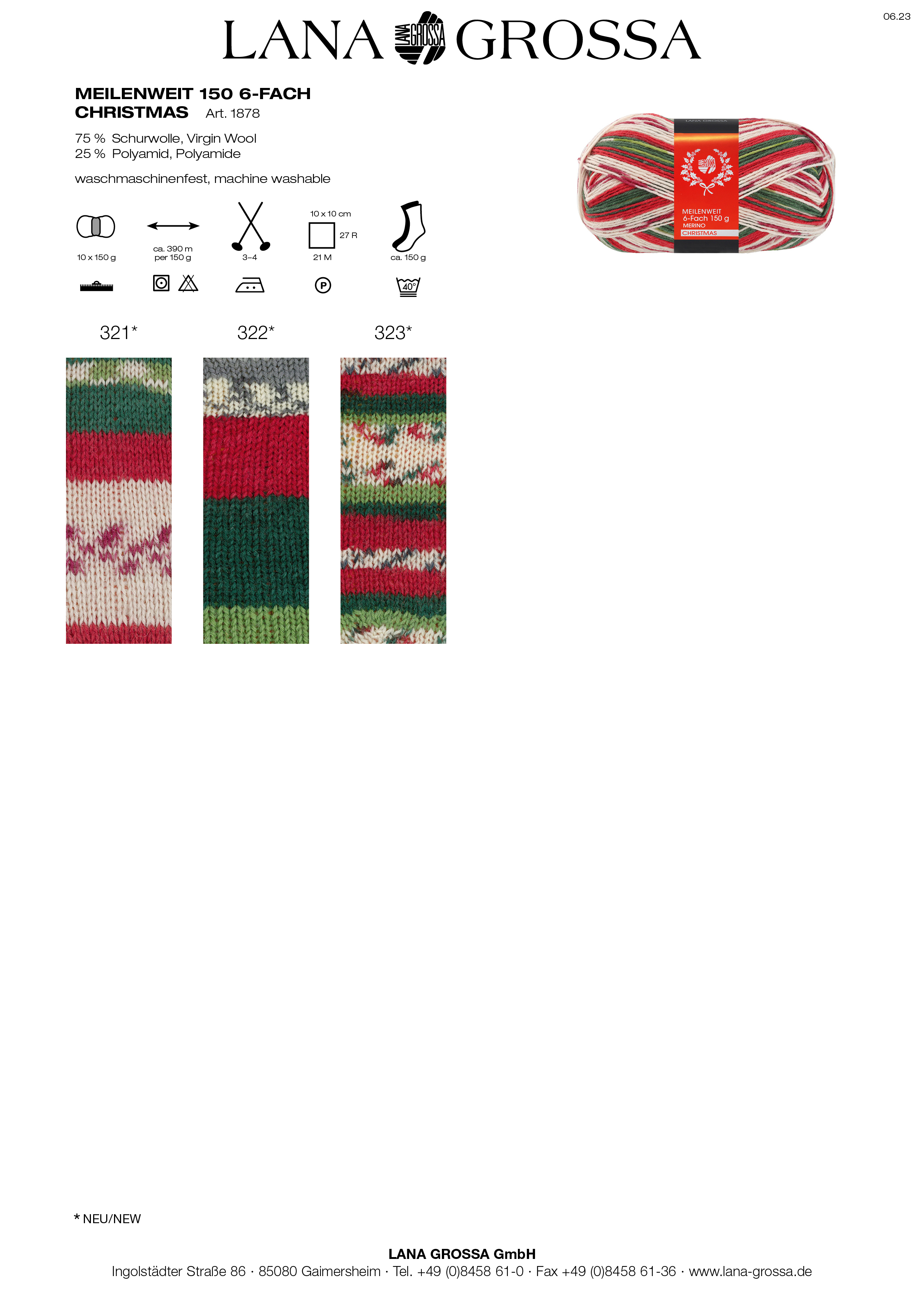 Artikelbild 4 des Artikels “MEILENWEIT Merino 6-fach 150g CHRISTMAS “