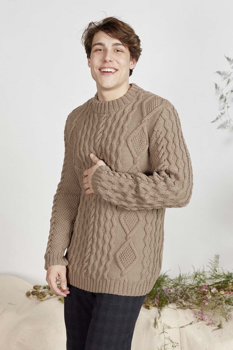 Artikelbild 5 des Artikels “Herrenpullover mit Zopfmuster (II) aus Merino 120 “
