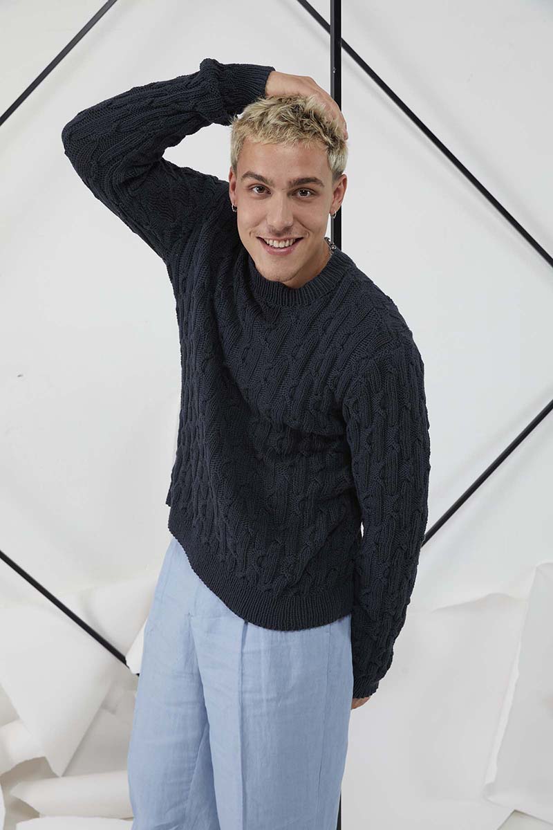 Artikelbild 5 des Artikels “Herrenpullover mit Zopfmuster aus Soft Cotton “