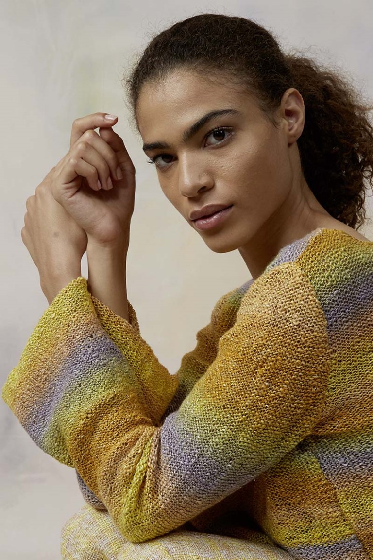 Artikelbild 5 des Artikels “Pullover mit ausgestellten Ärmeln aus Linello 1066.0051 - grün/gelb/braun | XL (500g)“