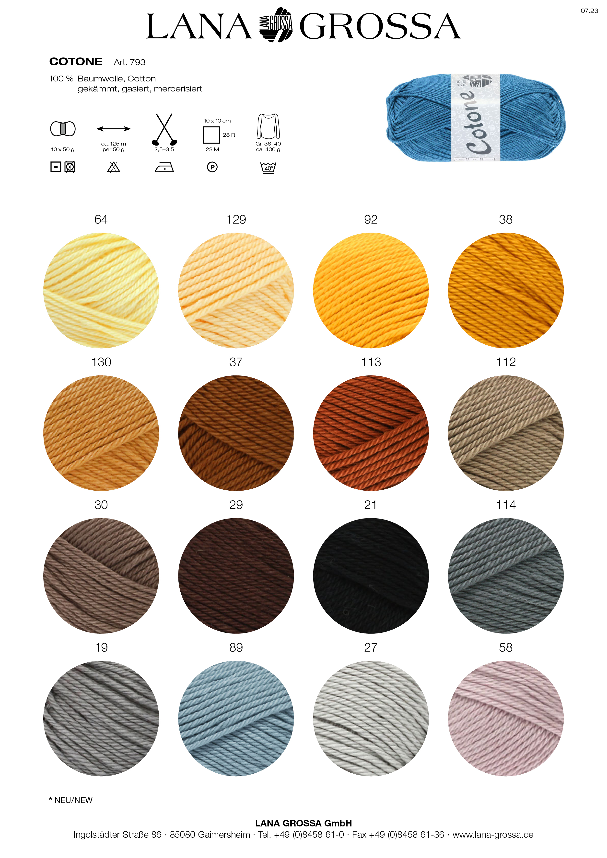 Artikelbild 5 des Artikels “Lana Grossa Cotone uni “