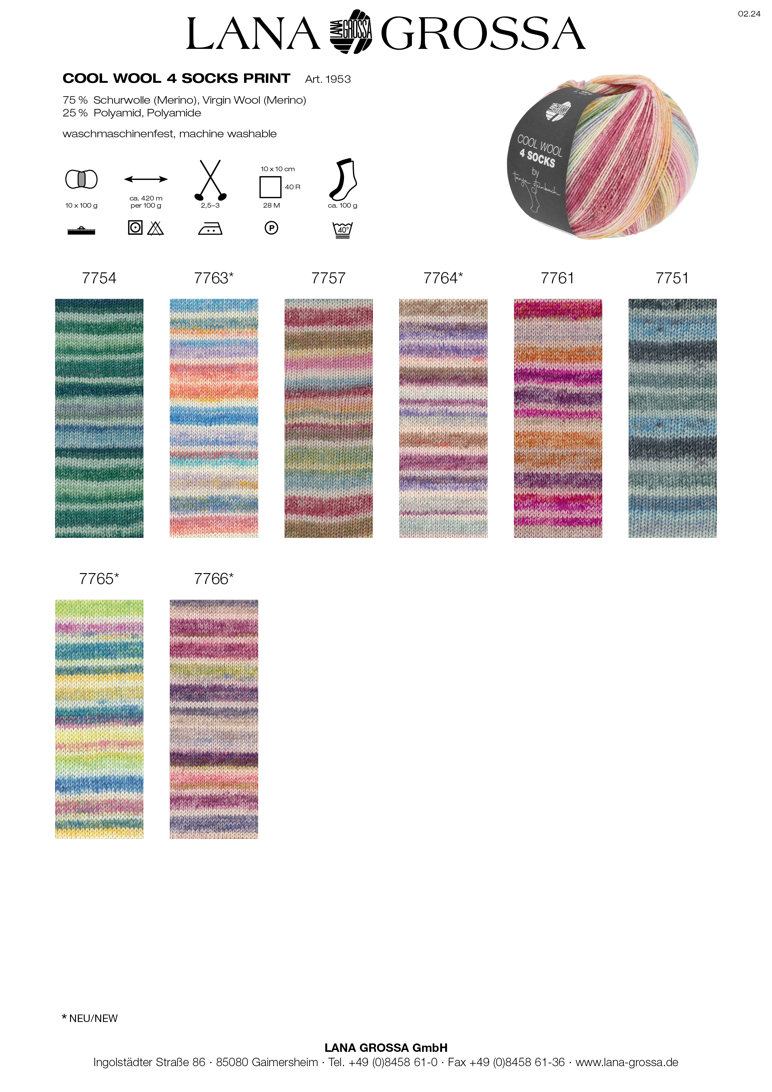 Artikelbild 5 des Artikels “Lana Grossa Cool Wool 4 Socks Print “
