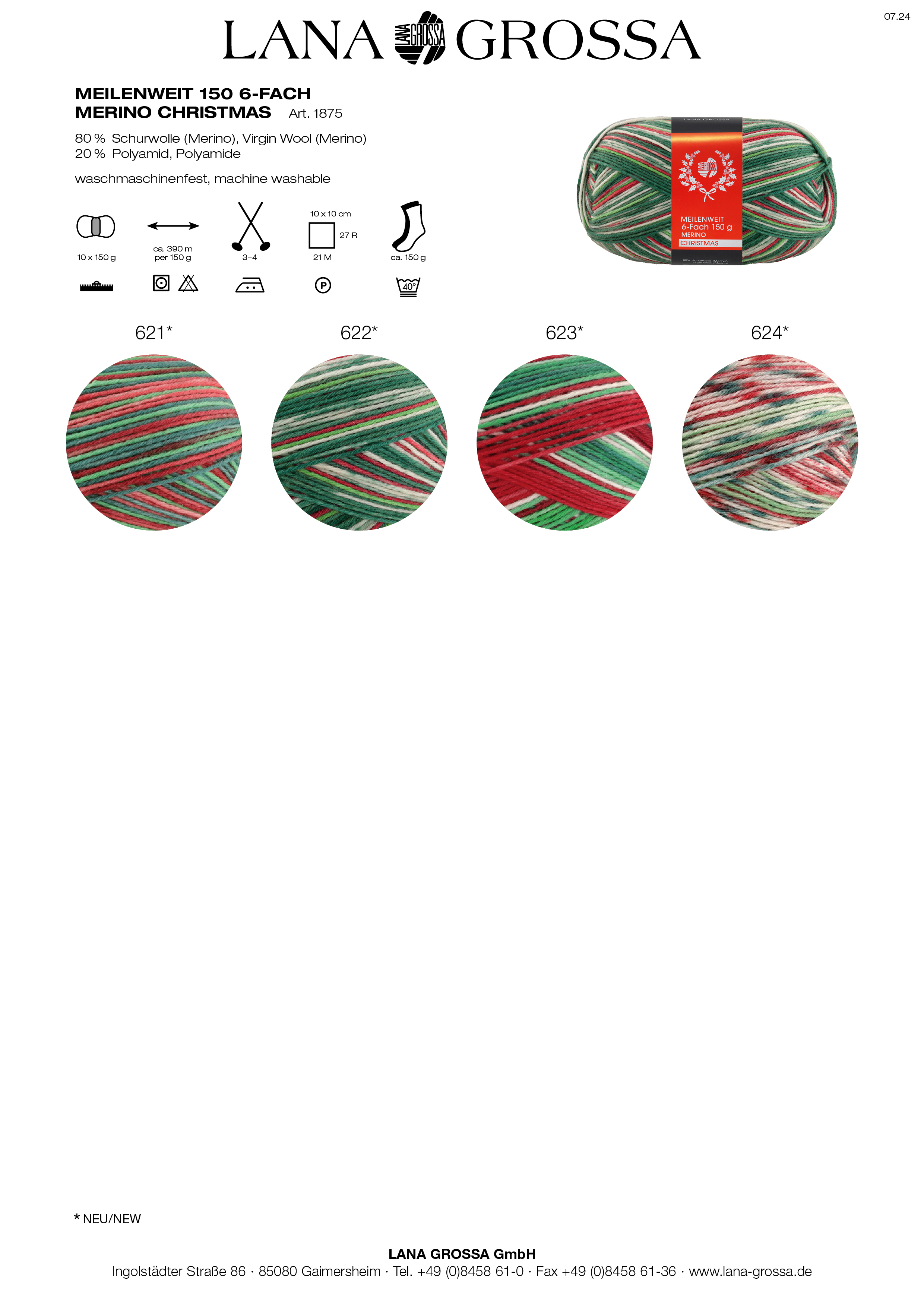 Artikelbild 5 des Artikels “MEILENWEIT Merino 6-fach 150g CHRISTMAS “