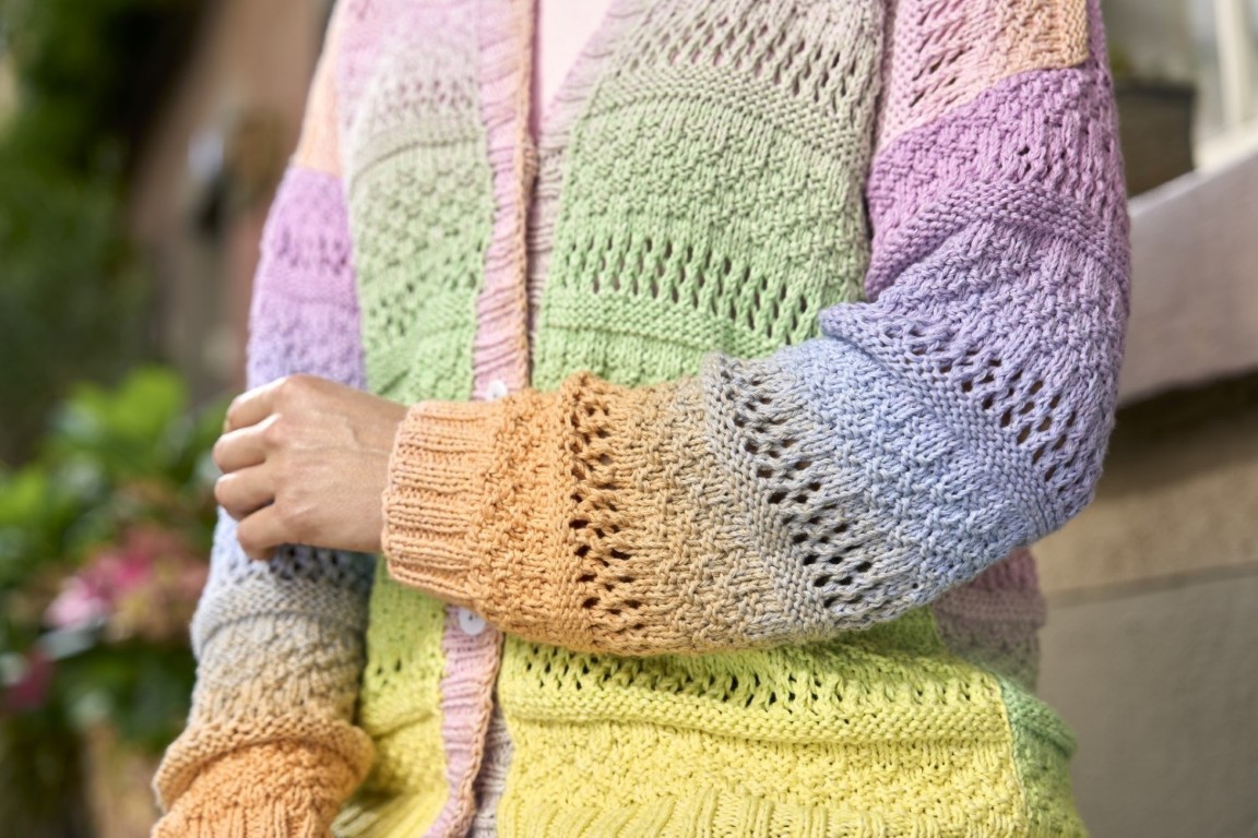 Artikelbild 6 des Artikels “Cardigan mit Mustermix aus Pro Lana 1-2-3 Ideen “